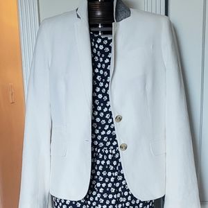 White Linen J. Crew Schoolboy Blazer
